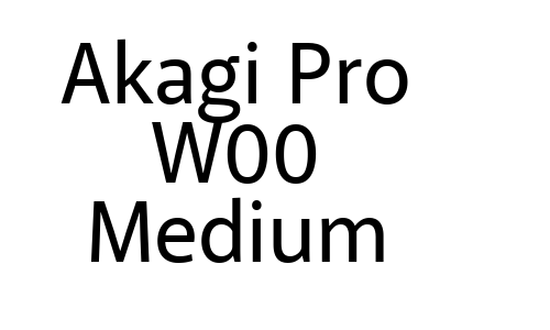 Akagi Pro W00 Medium Font