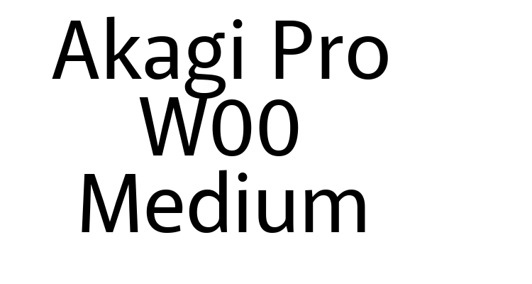 Akagi Pro W00 Medium Font