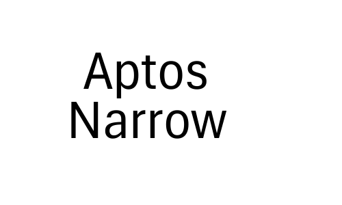 Aptos Narrow Font