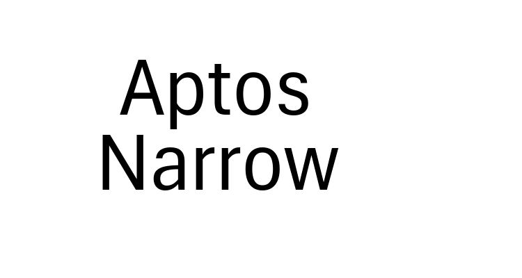 Aptos Narrow Font