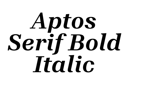 Aptos Serif Bold Italic Font