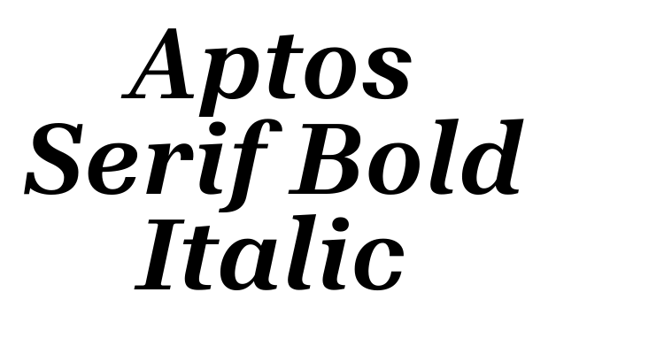 Aptos Serif Bold Italic Font