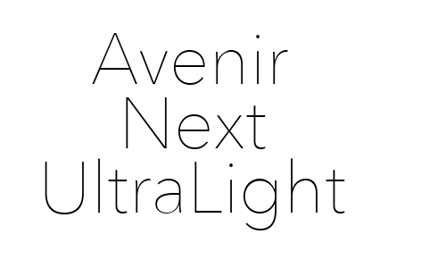 Avenir Next UltraLight Font