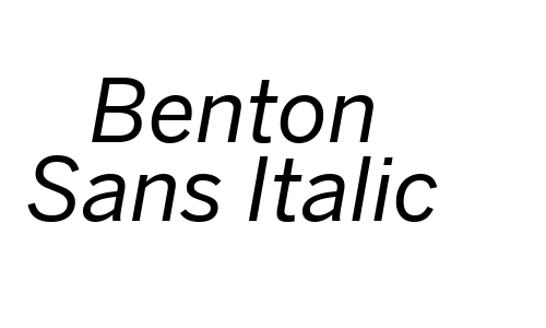 Benton Sans Italic Font