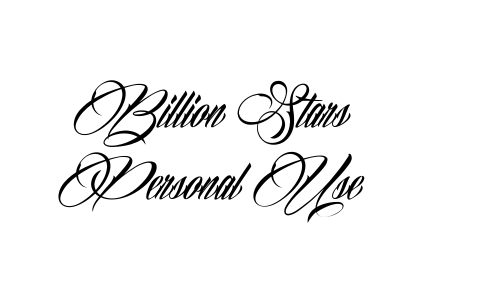 Billion Stars Personal Use Font