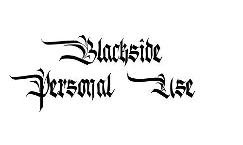 Blackside Personal Use Font