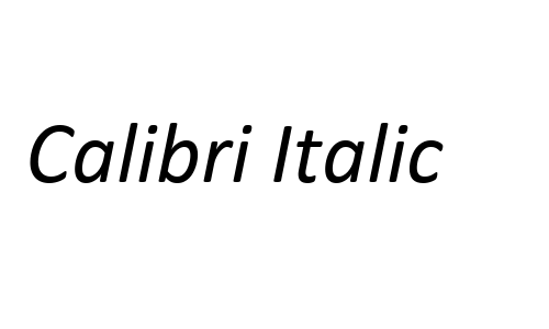 Calibri Italic Font
