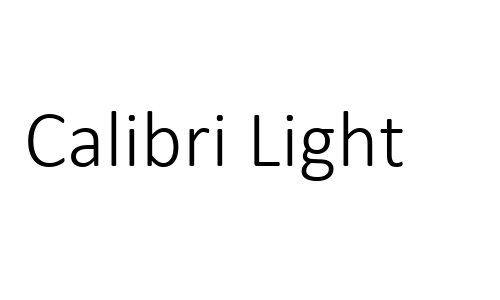 Calibri Light Font