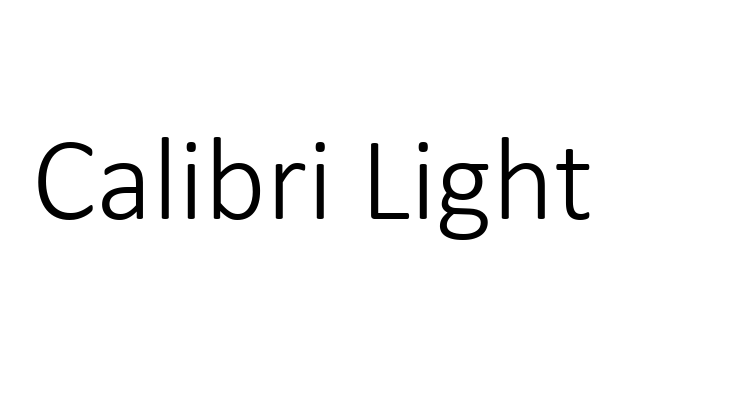 Calibri Light Font