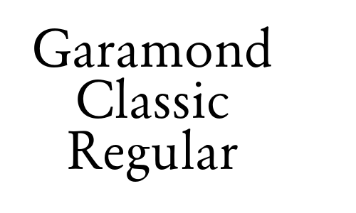 Garamond Classic Regular Font