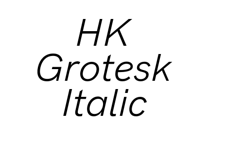 HK Grotesk Italic Font