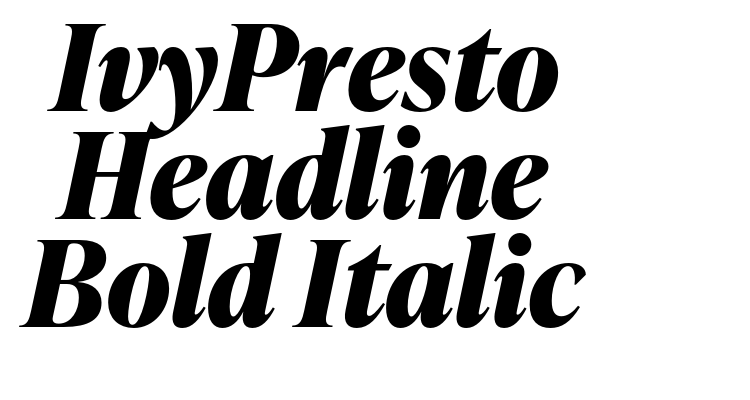 IvyPresto Headline Bold Italic Font