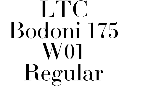 LTC Bodoni 175 W01 Regular Font