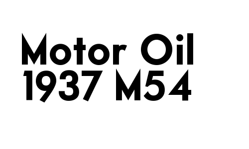 Motor Oil 1937 M54 Font