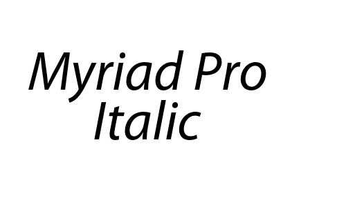 Myriad Pro Italic Font