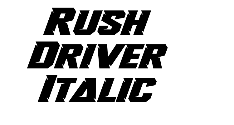 Rush Driver Italic Font