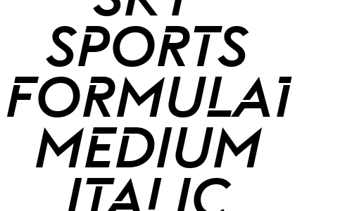 Sky Sports Formula1 Medium Italic Font