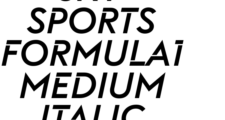 Sky Sports Formula1 Medium Italic Font