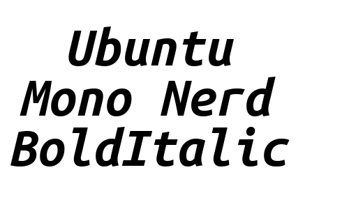 Ubuntu Mono Nerd BoldItalic Font