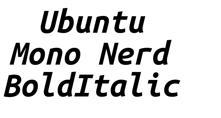 Ubuntu Mono Nerd BoldItalic Font