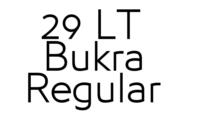 29 LT Bukra Regular Font