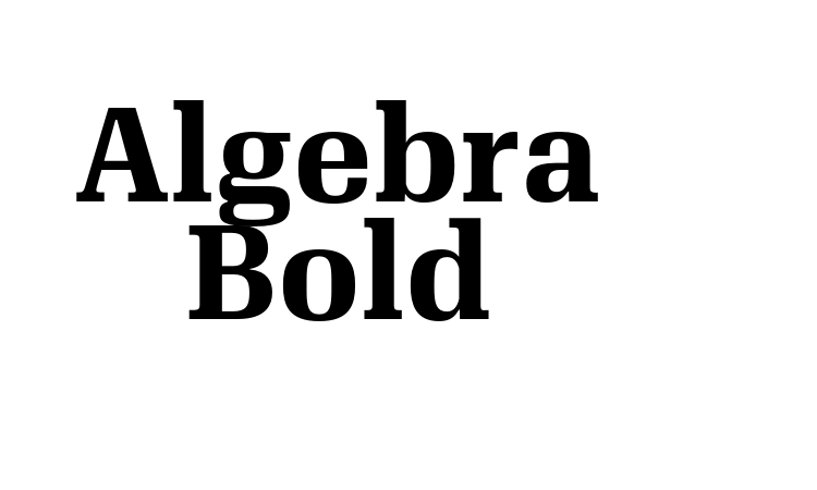 Algebra Bold Font