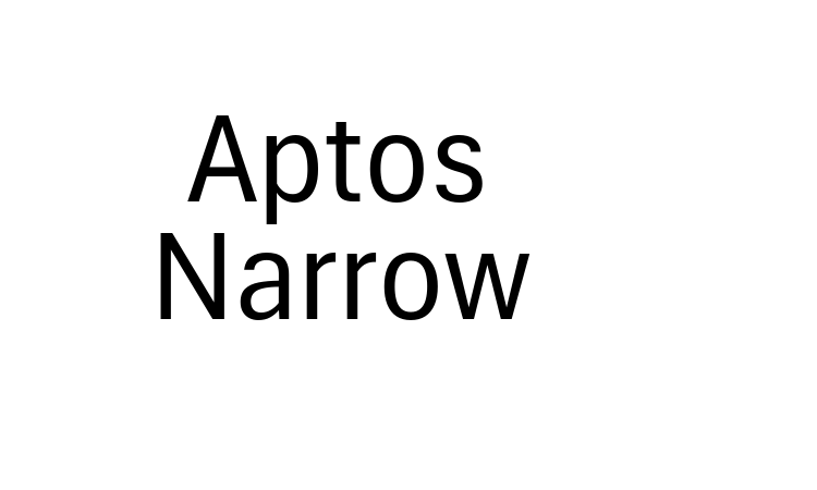 Aptos Narrow Font