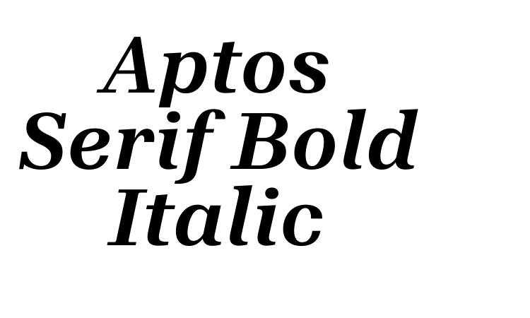 Aptos Serif Bold Italic Font