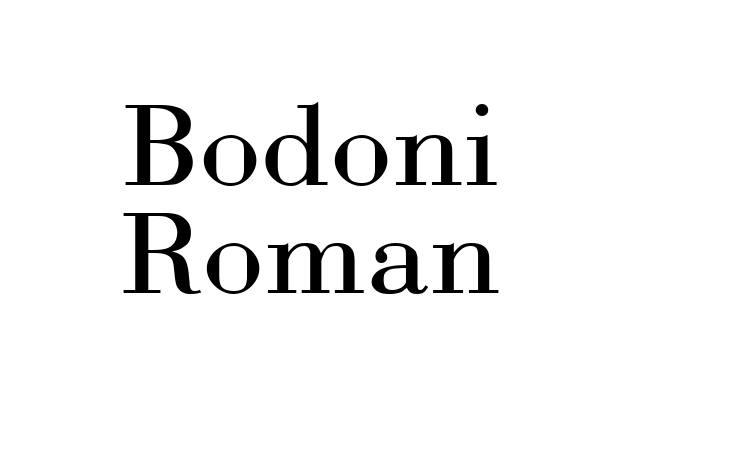 Bodoni Roman font