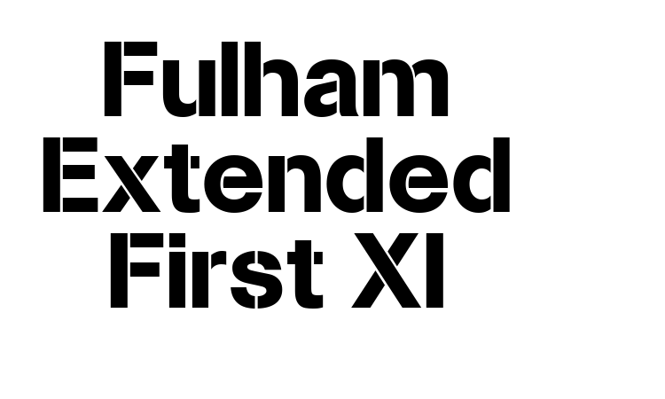 Fulham Extended First XI font