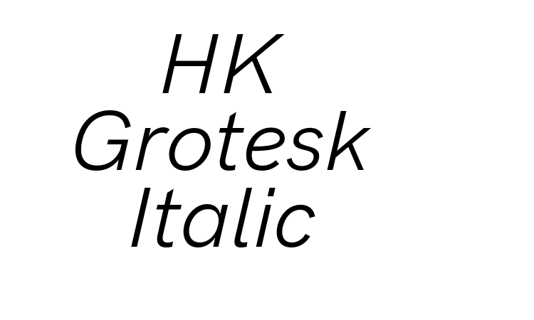 HK Grotesk Italic Font