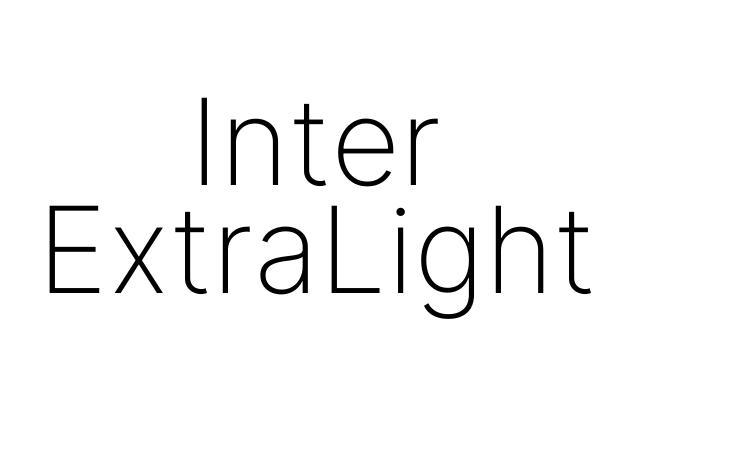Inter ExtraLight font