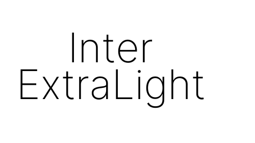 Inter ExtraLight font