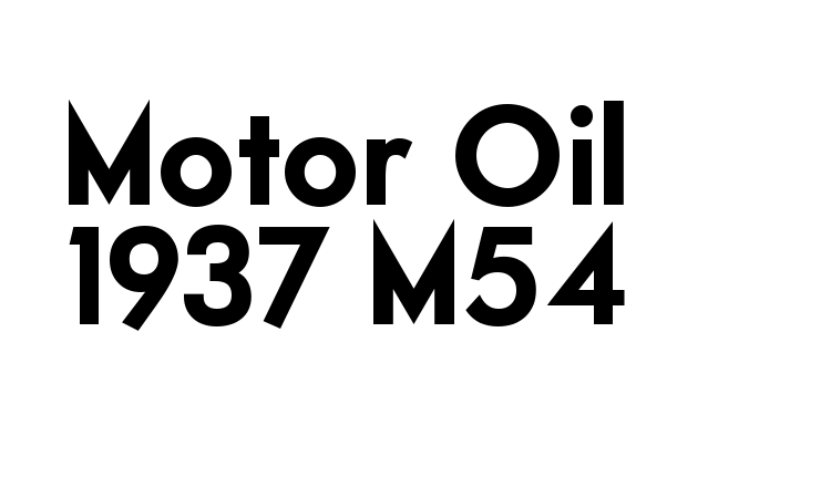 Motor Oil 1937 M54 Font