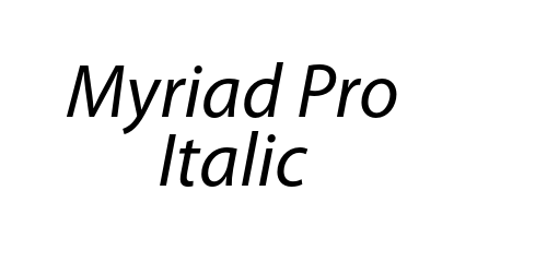Myriad Pro Italic