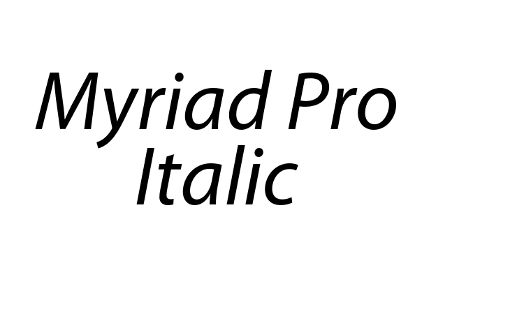 Myriad Pro Italic font