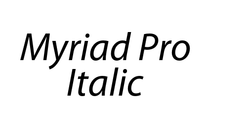 Myriad Pro Italic font