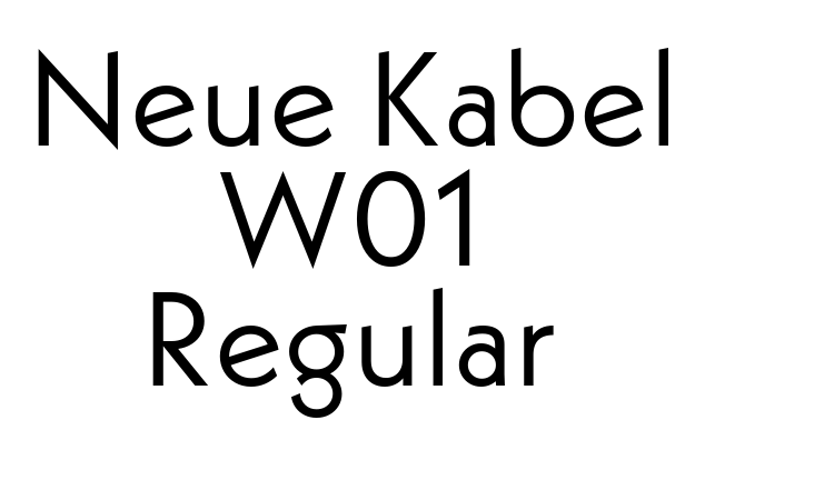 Neue Kabel W01 Regular Font
