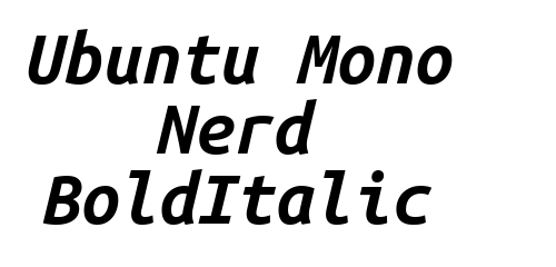 Ubuntu Mono Nerd BoldItalic