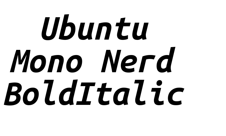 Ubuntu Mono Nerd BoldItalic Font