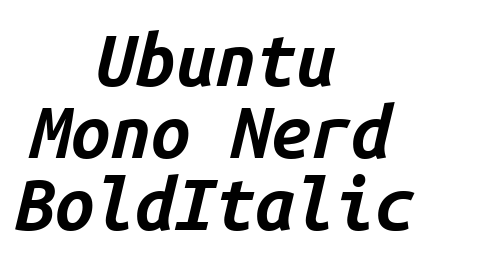 Ubuntu Mono Nerd BoldItalic font download