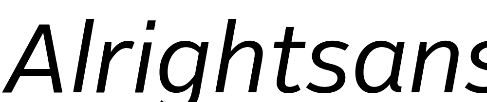 AlrightSans-Italic font family download free