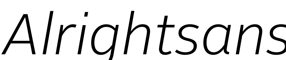 AlrightSans-LightItalic font family download free