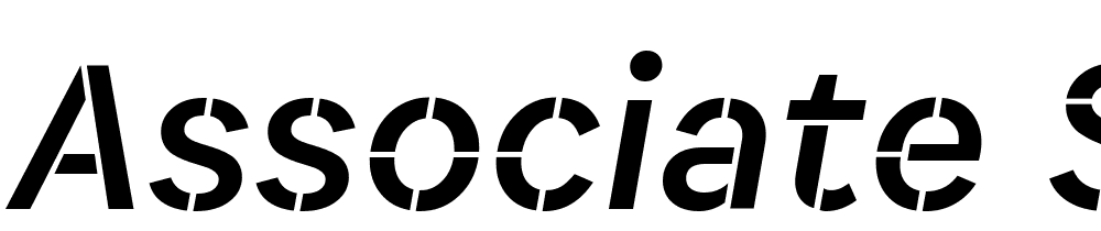 Associate-Sans-Stencil-Italic font family download free