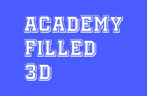 Academy Filled 3D Font