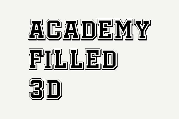 Academy Filled 3D Font