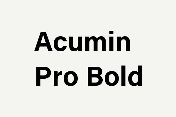 Acumin Pro Bold Font