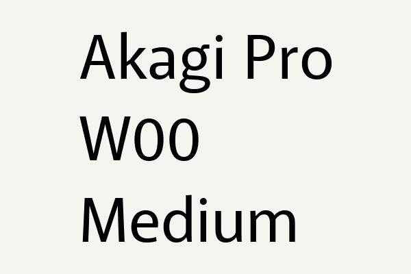 Akagi Pro W00 Medium Font