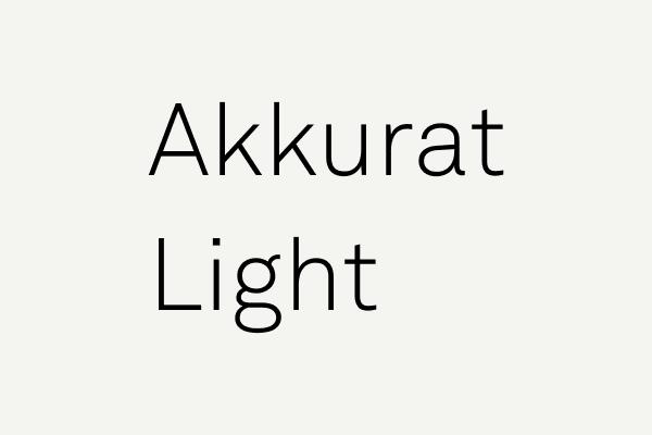 Akkurat Light Font