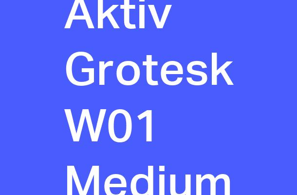 Aktiv Grotesk W01 Medium Font